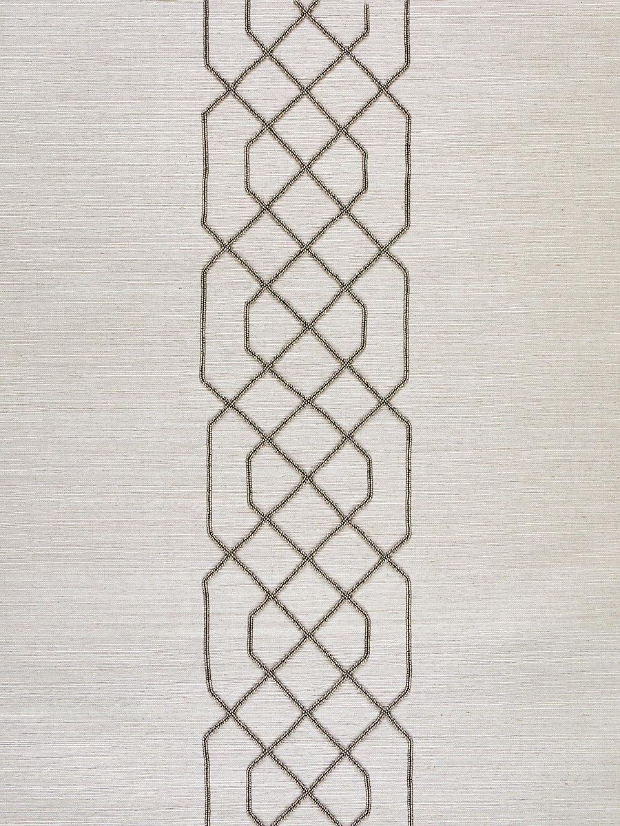 Scalamandre Adelaide Beaded Sisal Pewter Wallpaper