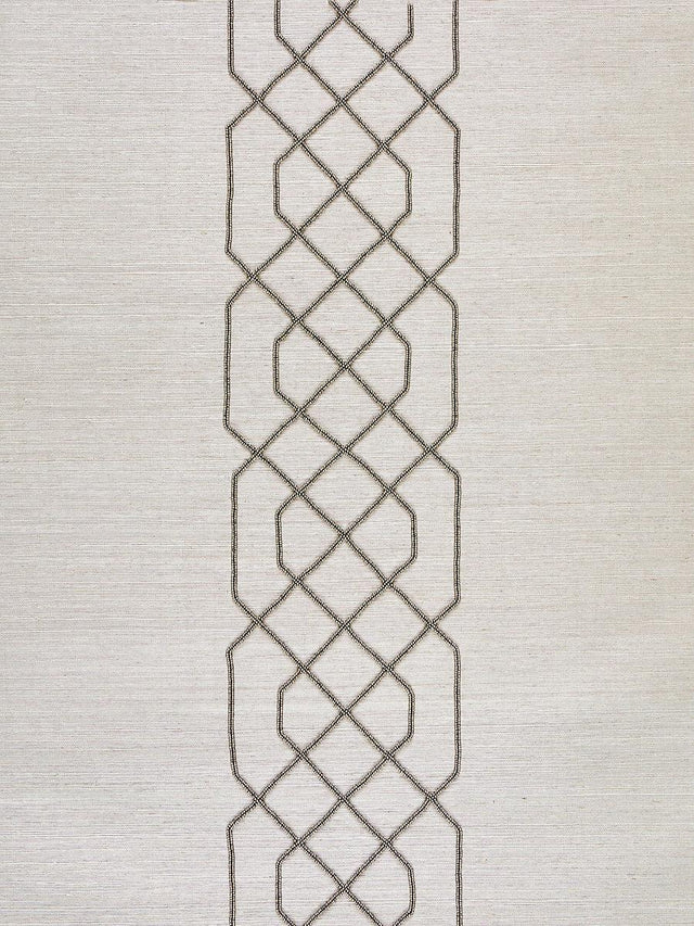 Scalamandre Adelaide Beaded Sisal Pewter Wallpaper