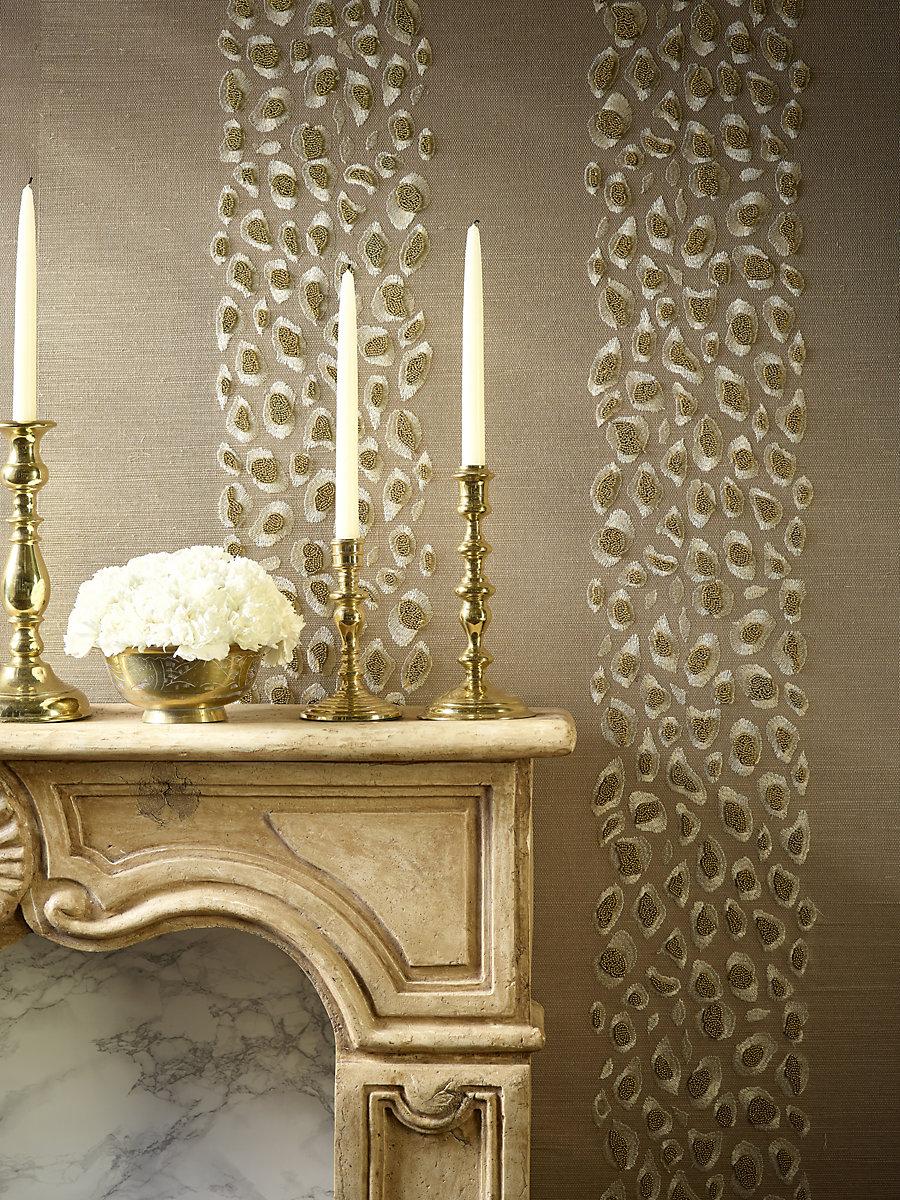 Scalamandre Catwalk Embellished Grasscloth Desert Wallpaper