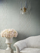 Scalamandre Valentina Embellished Sisal Seaglass Wallpaper