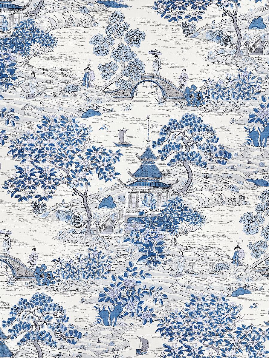 Scalamandre Satomi | Wallcovering Evening Blue Wallpaper