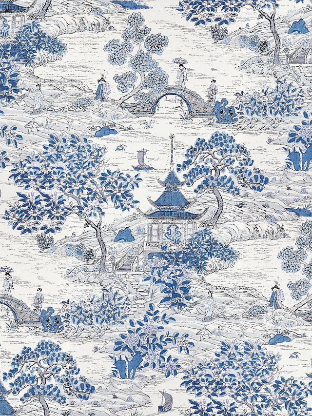 Scalamandre Satomi | Wallcovering Evening Blue Wallpaper