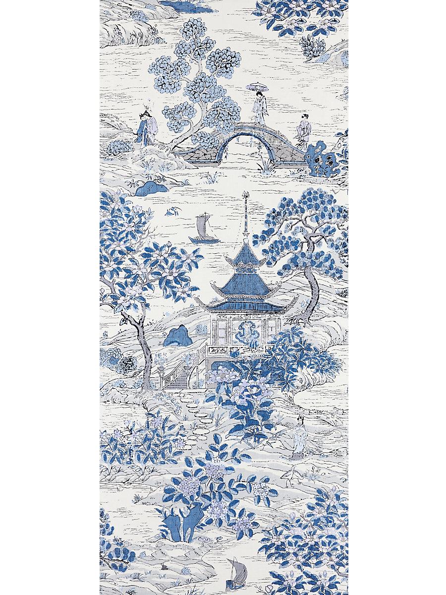 Scalamandre Satomi | Wallcovering Evening Blue Wallpaper