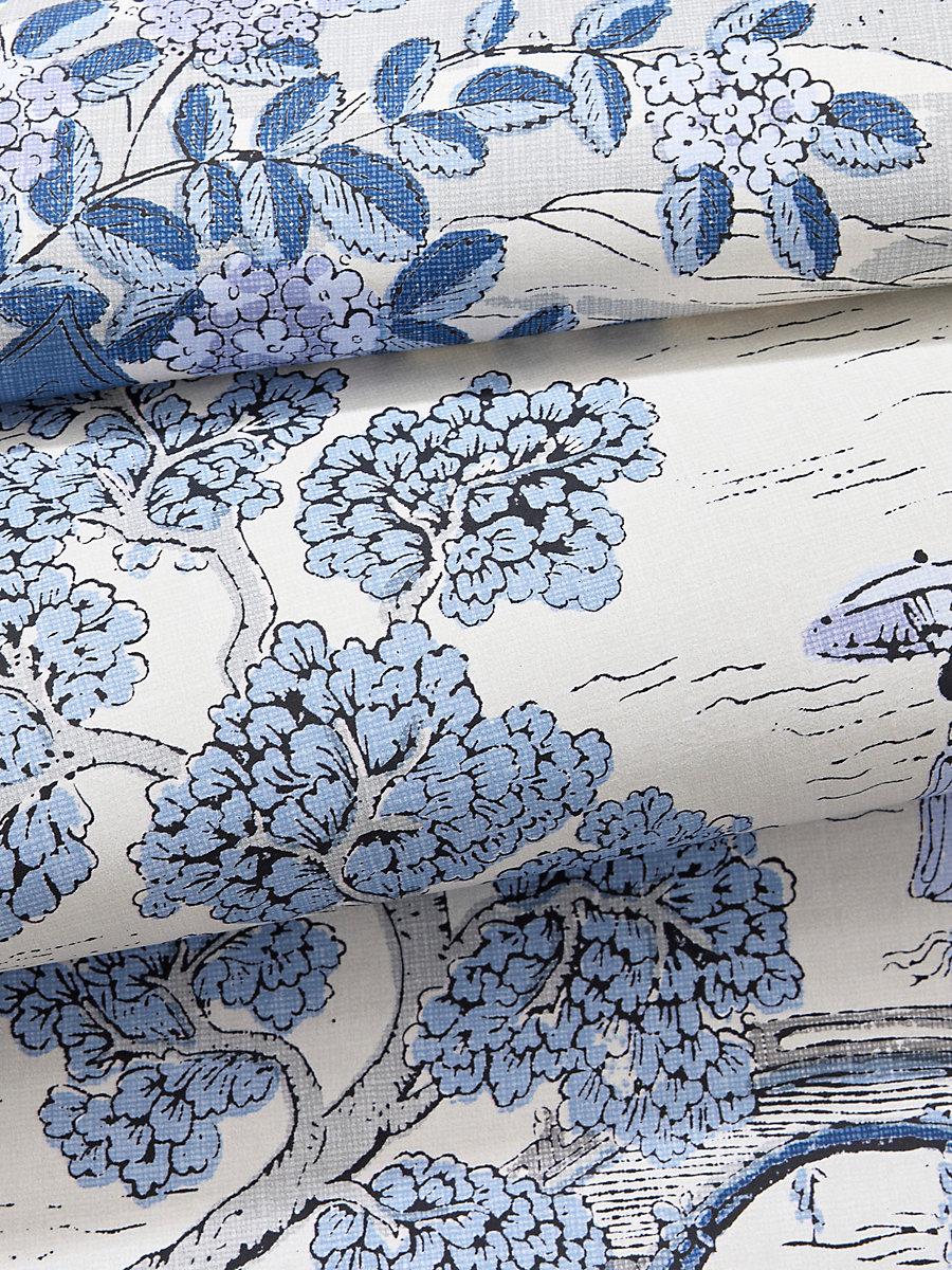 Scalamandre Satomi | Wallcovering Evening Blue Wallpaper