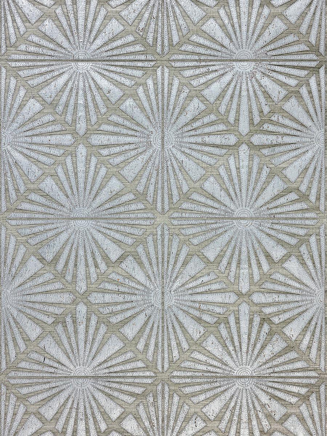 Scalamandre Milan Diamond Grasscloth Pewter Wallpaper