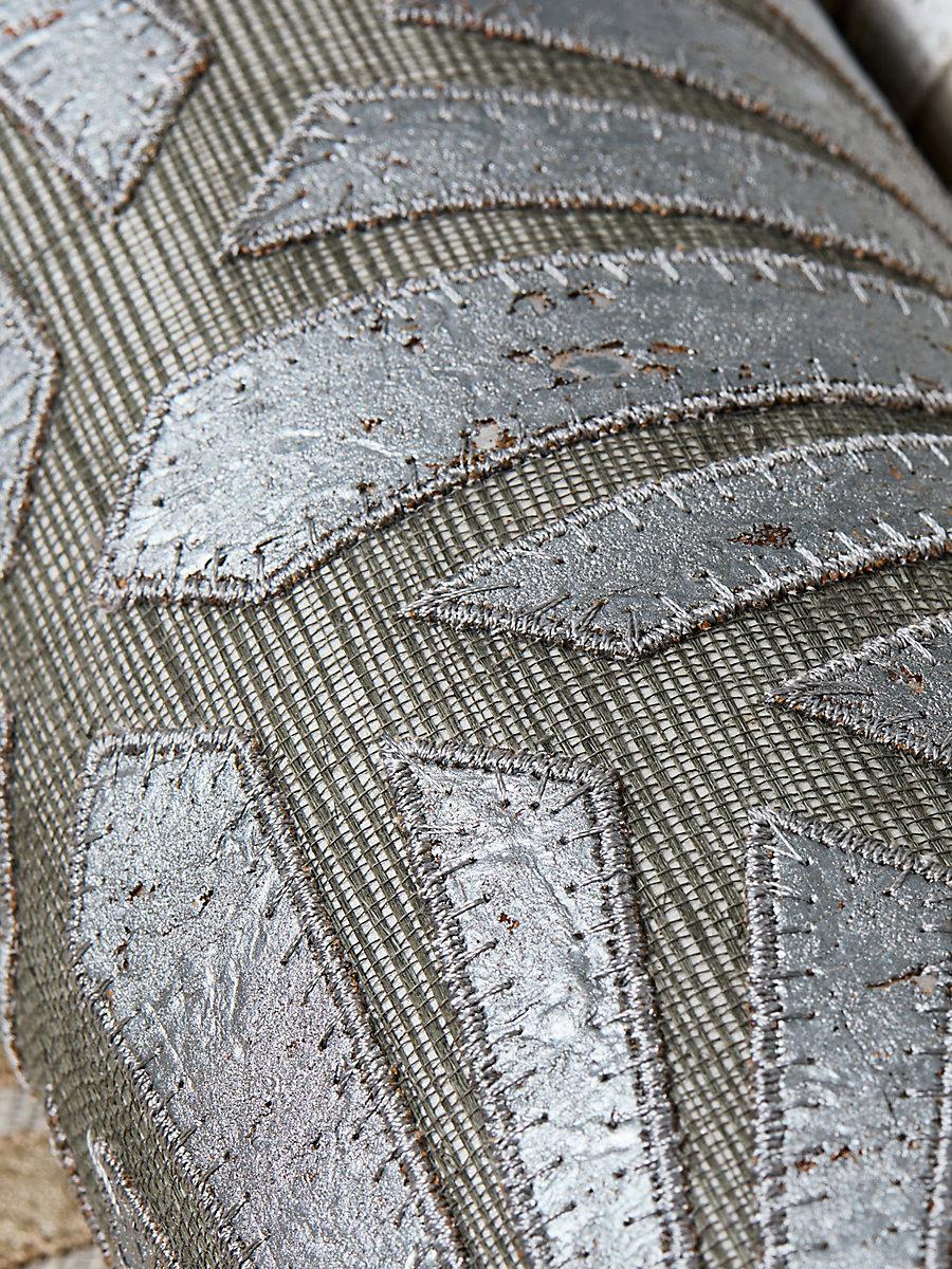 Scalamandre Milan Diamond Grasscloth Pewter Wallpaper