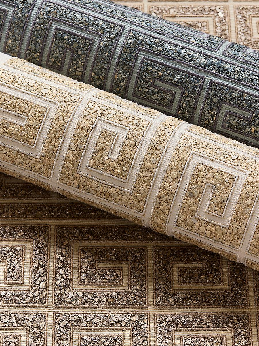 Scalamandre Fret Mosaic Grasscloth Mineral Wallpaper