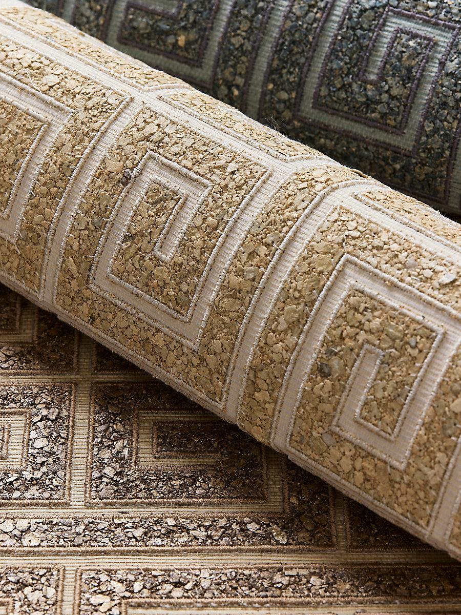 Scalamandre Fret Mosaic Grasscloth Mineral Wallpaper