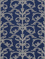 Scalamandre Saxony Scroll Wallcovering Navy Wallpaper