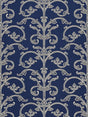 Scalamandre Saxony Scroll Wallcovering Navy Wallpaper