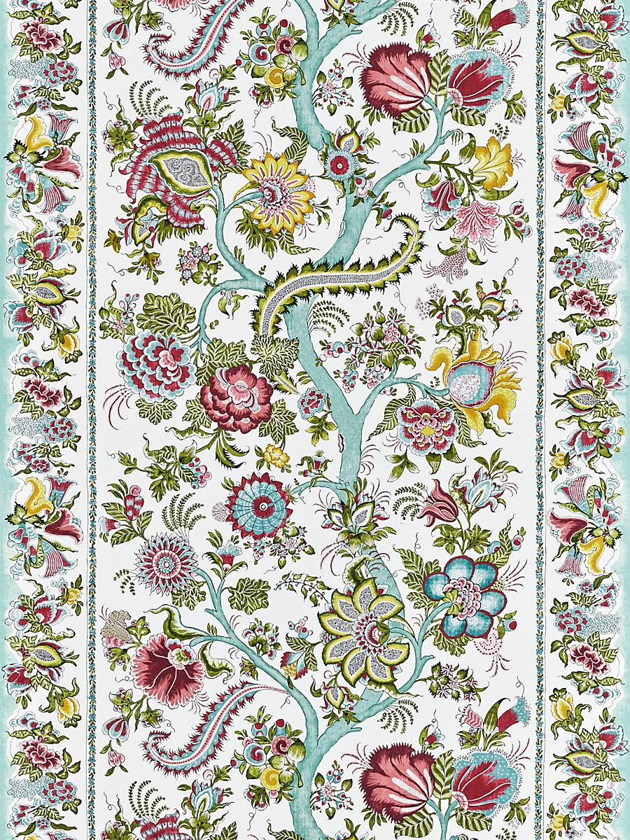 Scalamandre Metropolitan Palampore | Mural Flower Garden Wallpaper