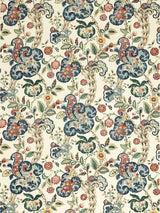 Scalamandre Cumbria Hand Block Print Multi On Cream Fabric