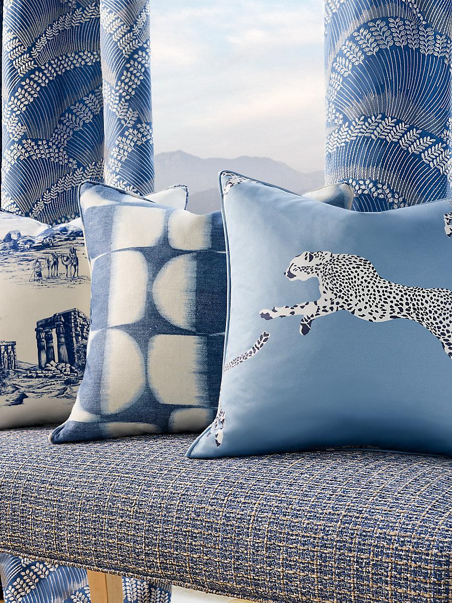 Scalamandre Leaping Cheetah Cotton Print Cloud Nine Fabric