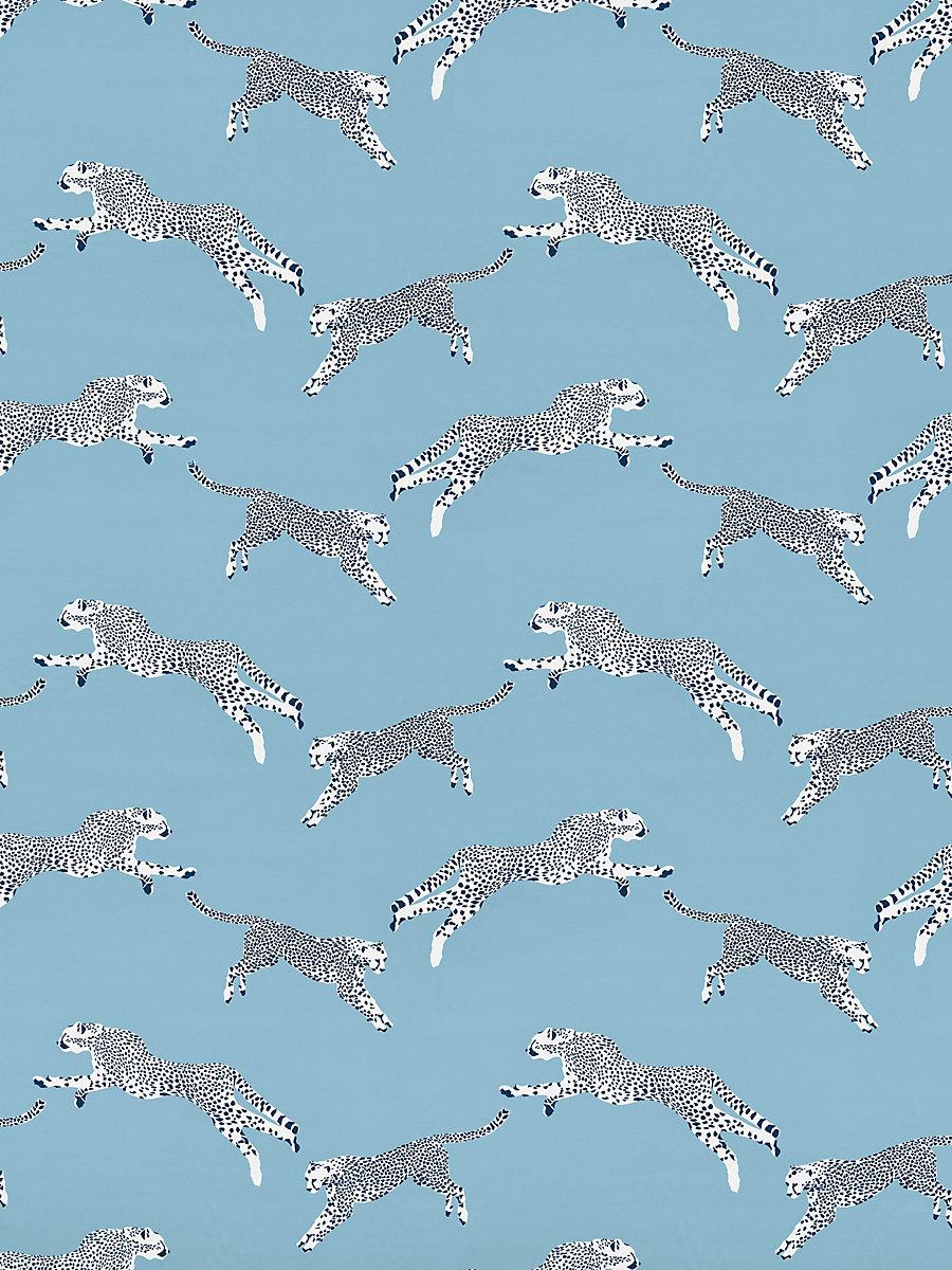 Scalamandre Leaping Cheetah Cotton Print Cloud Nine Fabric