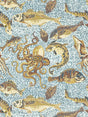 Scalamandre Mikonos Ochres & Aqua Wallpaper