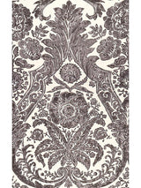 Scalamandre Luciana Damask Print Graphite Wallpaper