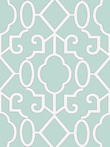 Scalamandre Ming Fretwork Wallpaper Aquamarine Wallpaper