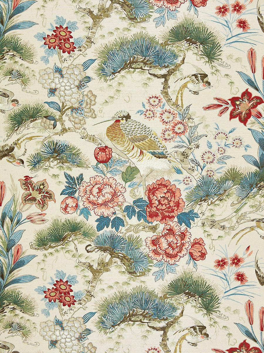 Scalamandre Shenyang Sisal Sandalwood Wallpaper