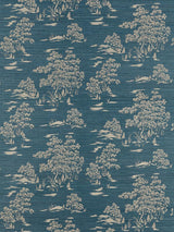 Scalamandre Katsura Embroidered Toile Peacock Wallpaper