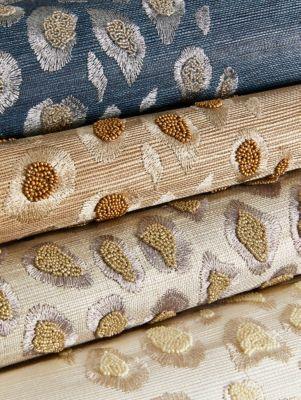 Scalamandre Catwalk Embellished Grasscloth Midnight Wallpaper