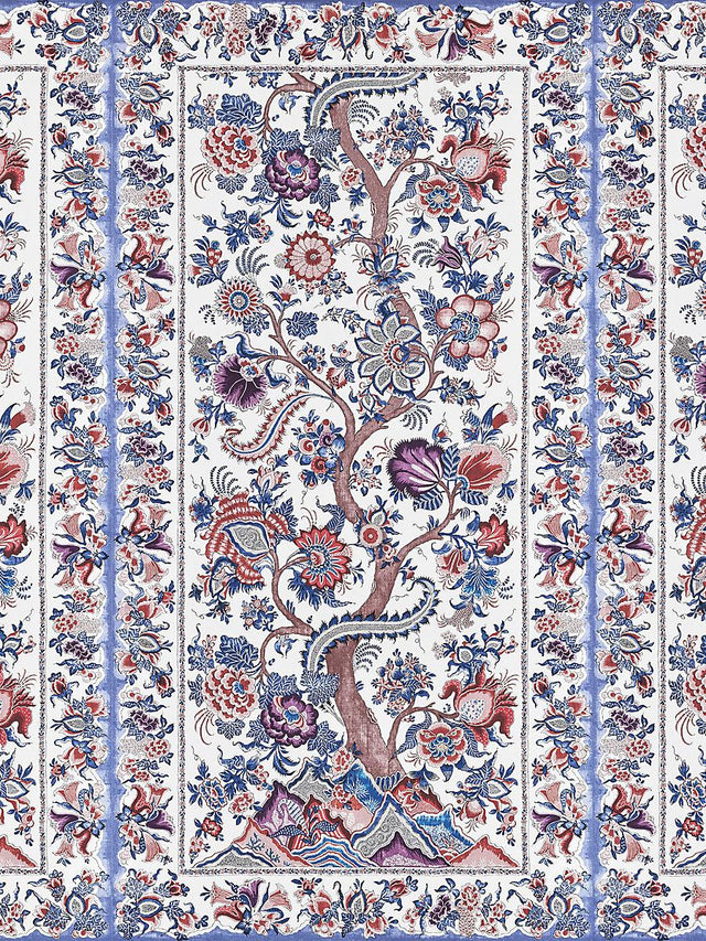 Scalamandre Metropolitan Palampore | Mural Red Multi Wallpaper