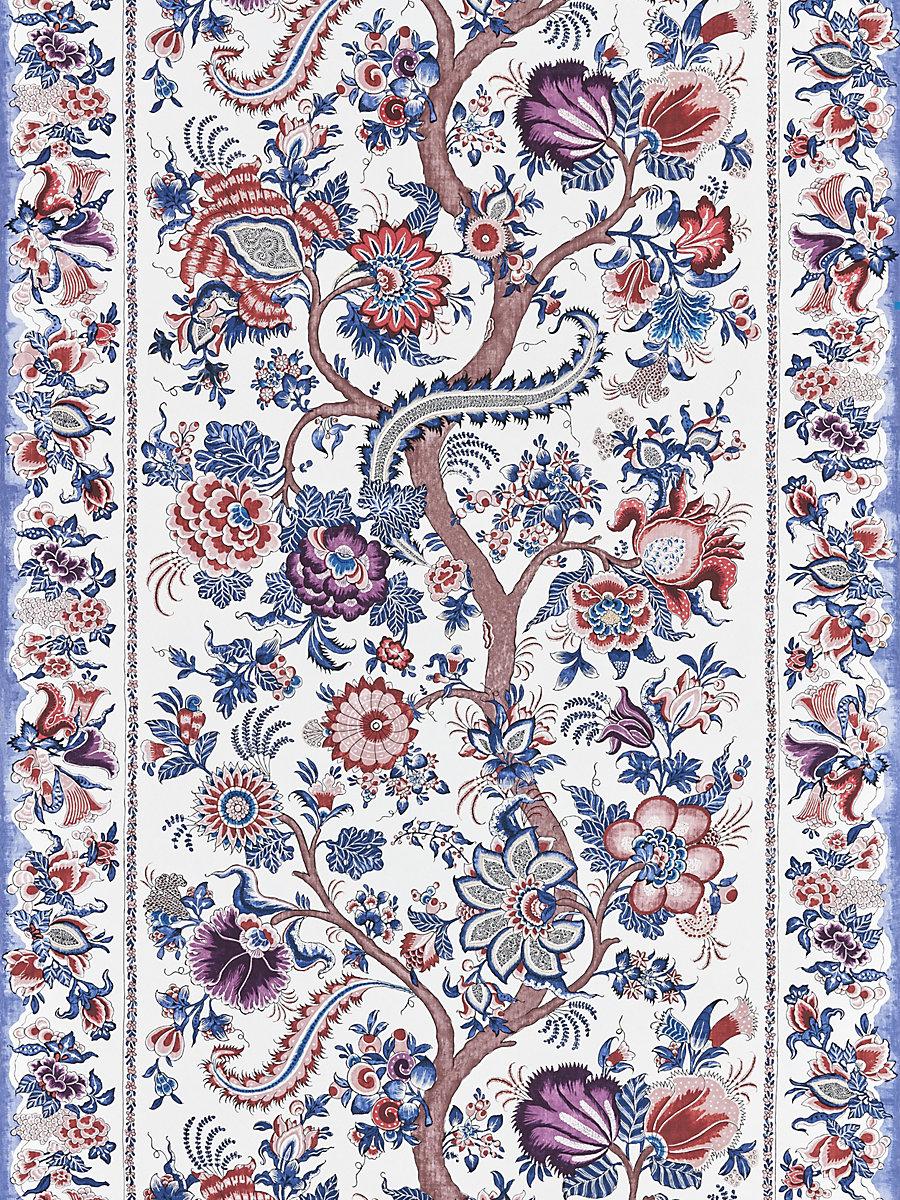 Scalamandre Metropolitan Palampore | Mural Red Multi Wallpaper