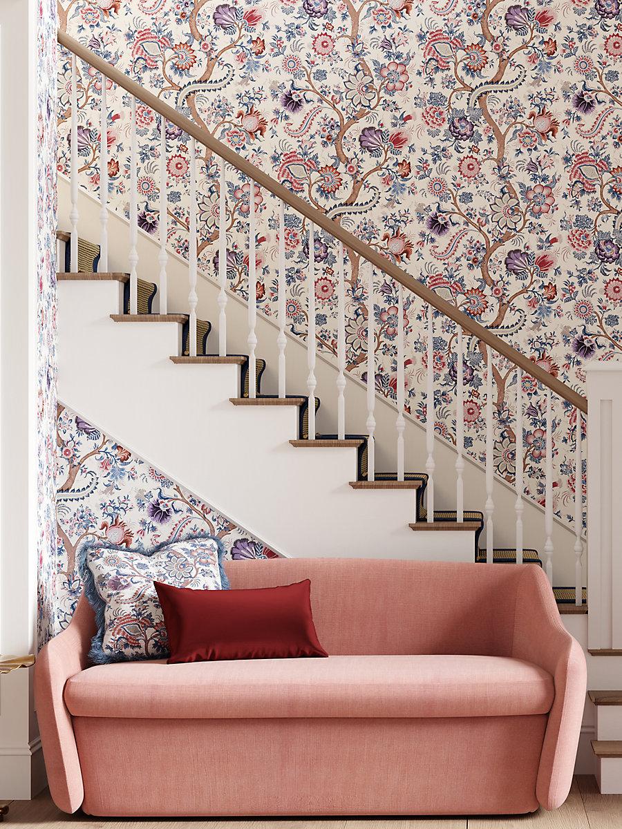 Scalamandre Metropolitan Palampore | Mural Red Multi Wallpaper