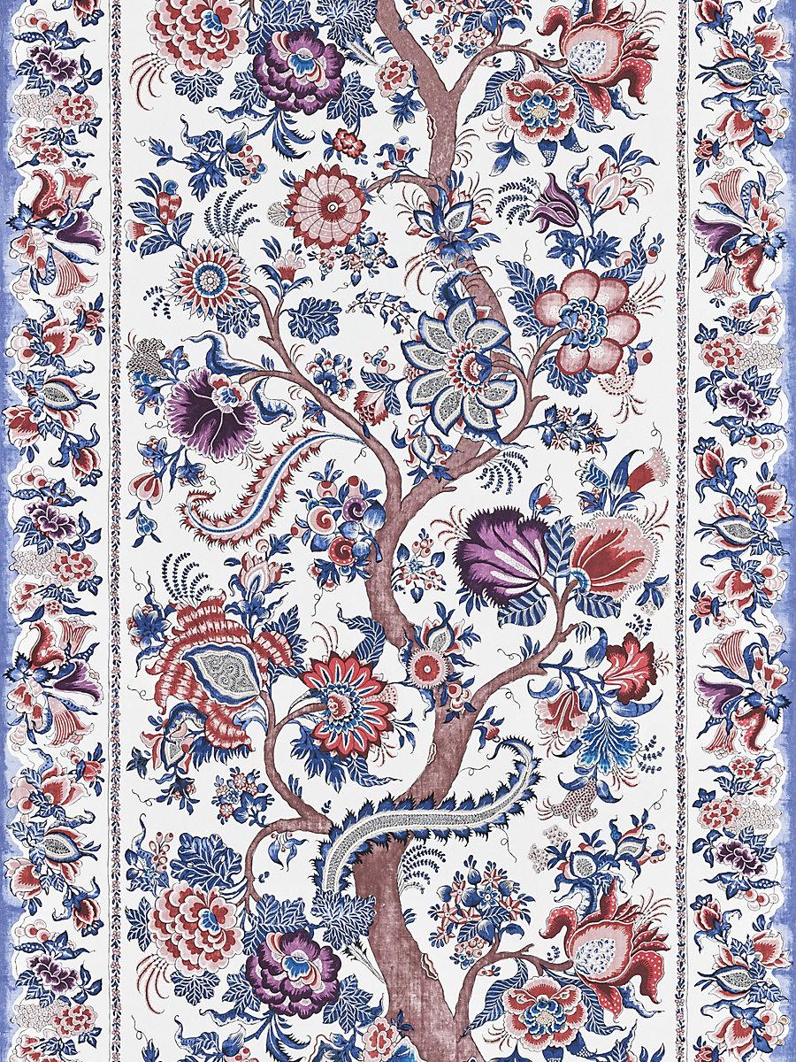 Scalamandre Metropolitan Palampore | Mural Red Multi Wallpaper