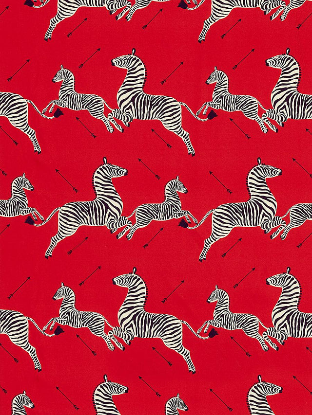 Scalamandre Zebras Petite Masai Red Fabric