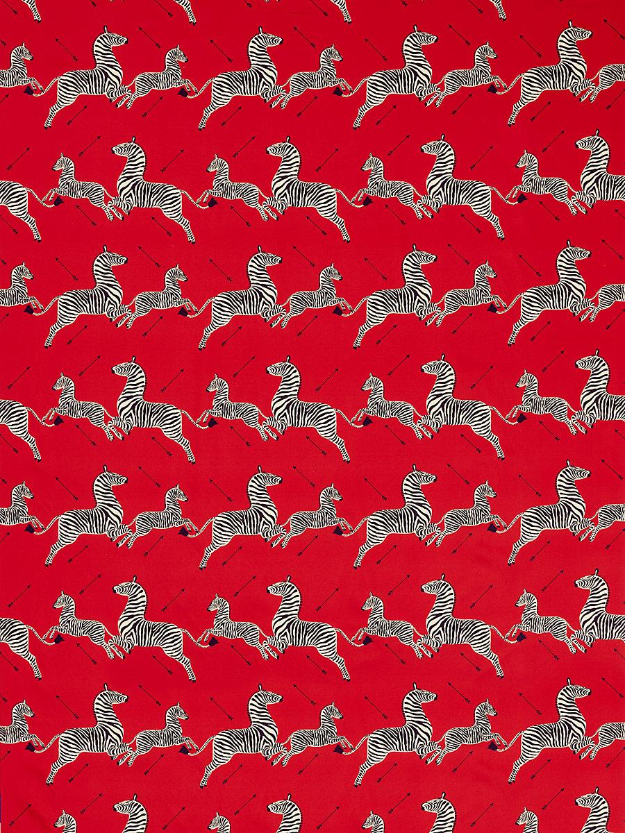 Scalamandre Zebras Petite Masai Red Fabric
