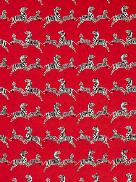 Scalamandre Zebras Petite Masai Red Fabric