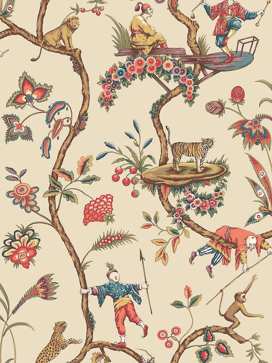 Scalamandre Chinoise Exotique Ecru Wallpaper