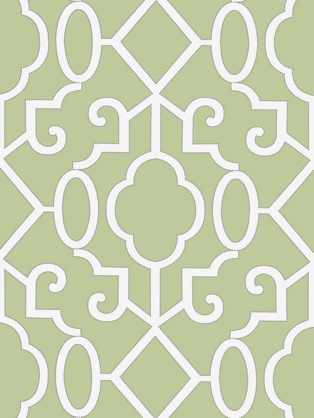 Scalamandre Ming Fretwork Wallpaper Pear Wallpaper