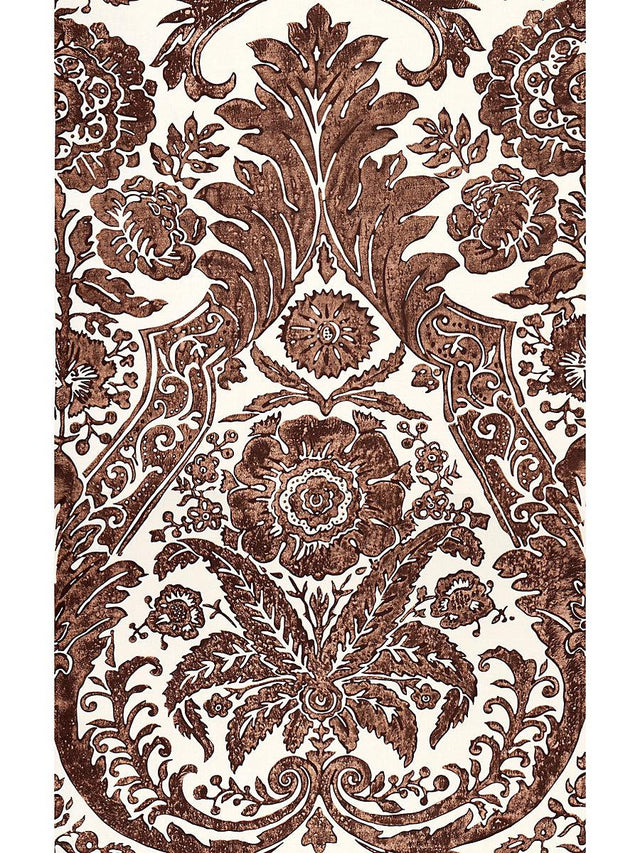 Scalamandre Luciana Damask Print Espresso Wallpaper