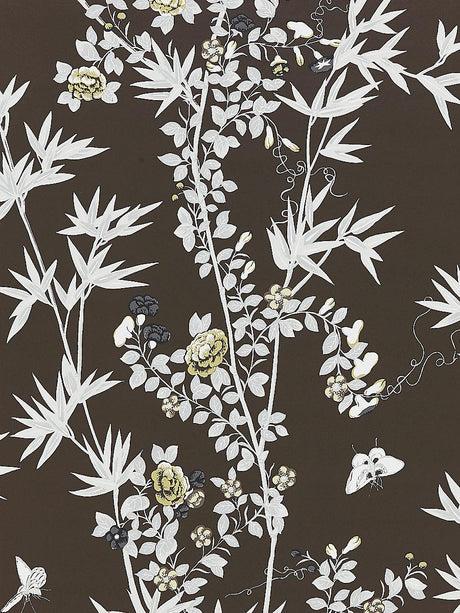 Scalamandre Jardin De Chine Espresso Wallpaper