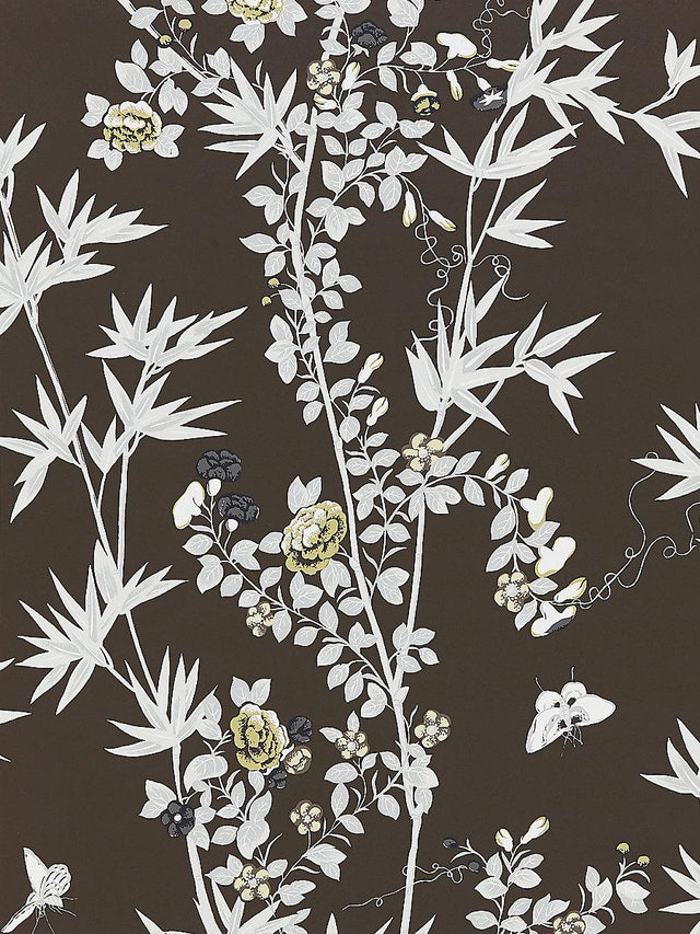 Scalamandre Jardin De Chine Espresso Wallpaper
