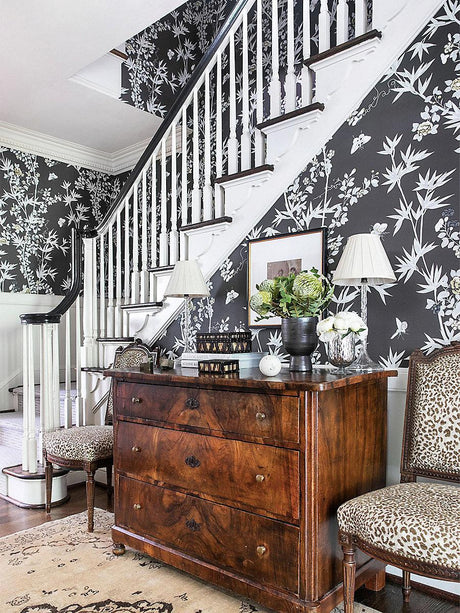 Scalamandre Jardin De Chine Espresso Wallpaper