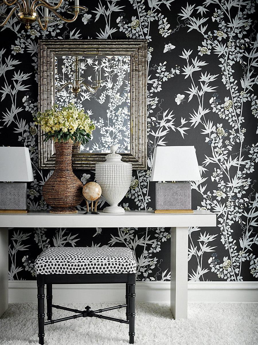 Scalamandre Jardin De Chine Espresso Wallpaper