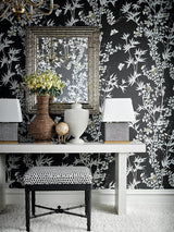 Scalamandre Jardin De Chine Espresso Wallpaper