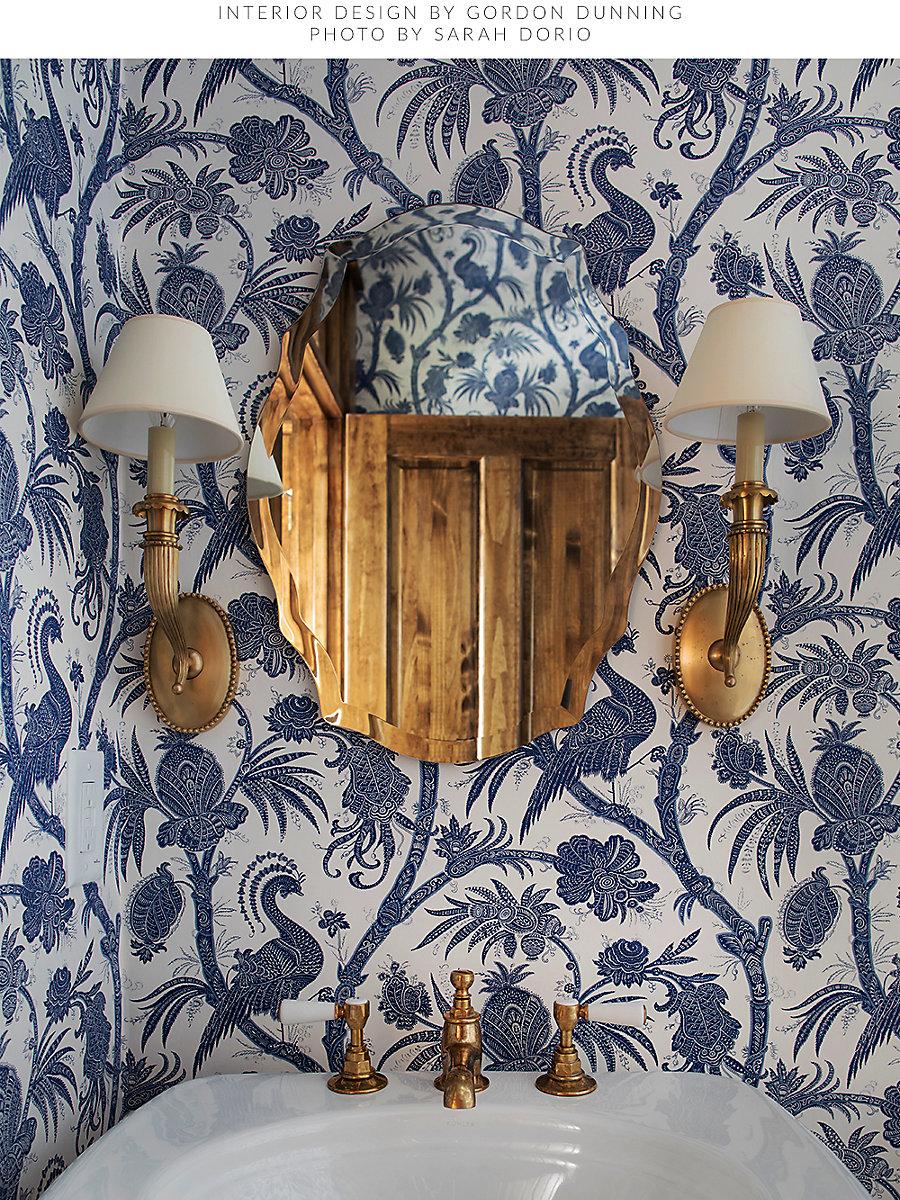 Scalamandre Balinese Peacock Indigo Wallpaper