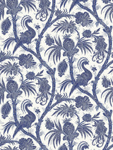 Scalamandre Balinese Peacock Indigo Wallpaper