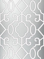 Scalamandre Ming Fretwork Wallpaper Silver - Pearlescent Wallpaper