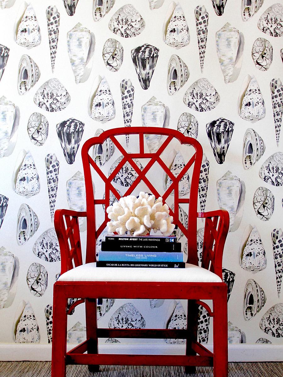 Scalamandre Coquina Graphite Wallpaper