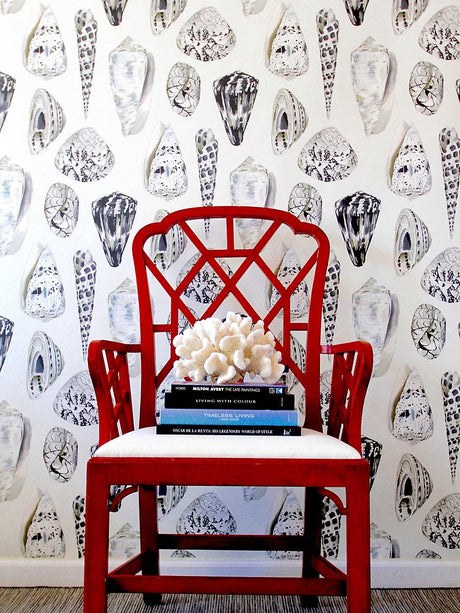 Scalamandre Coquina Graphite Wallpaper