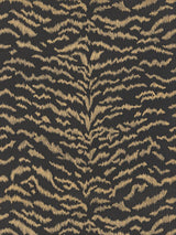 Scalamandre Tigress Wallcovering Bronze On Black Wallpaper