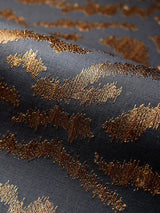 Scalamandre Tigress Wallcovering Bronze On Black Wallpaper