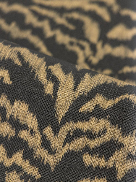 Scalamandre Tigress Wallcovering Bronze On Black Wallpaper