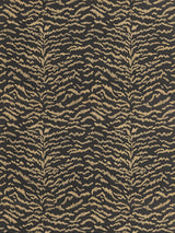 Scalamandre Tigress Wallcovering Bronze On Black Wallpaper