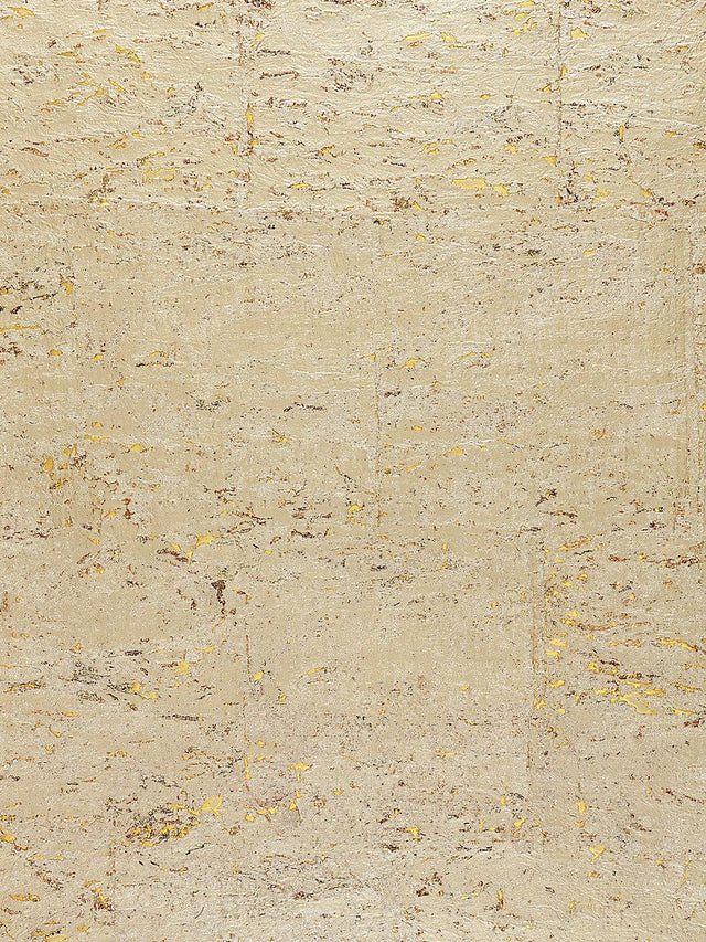 Scalamandre Metal Cork White Gold Wallpaper