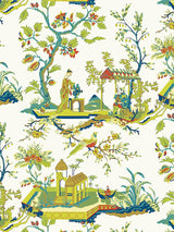 Scalamandre Ch'In Ling Multicolor On Ivory Wallpaper